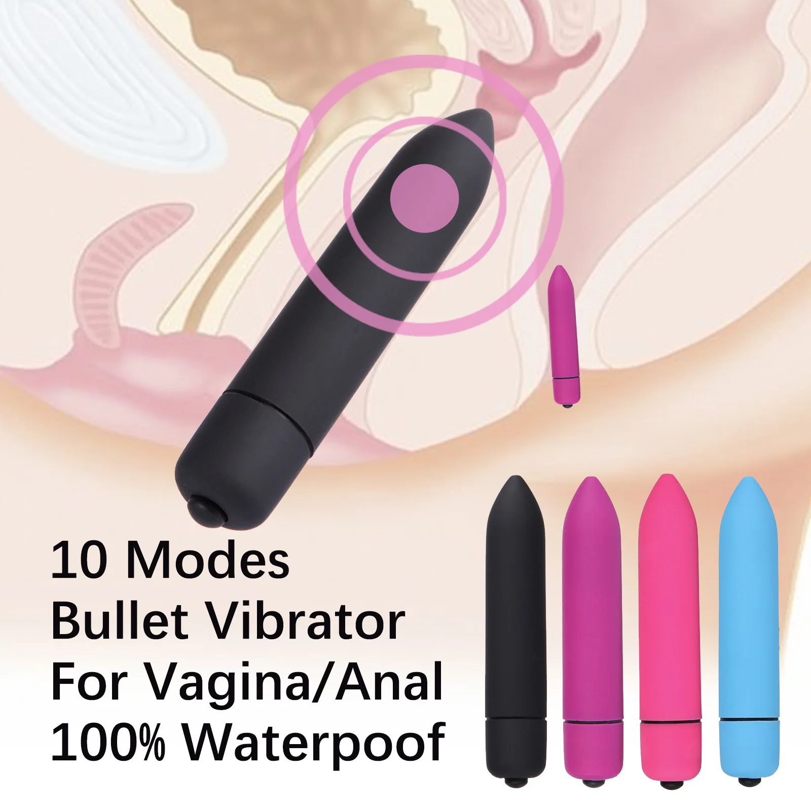 Vibrador Mini Bullet para Masturbação Feminina, Vibração do Ponto G, Vibrador Vagina e Clitóris, Brinquedos Sexuais Adultos, 10 Velocidades