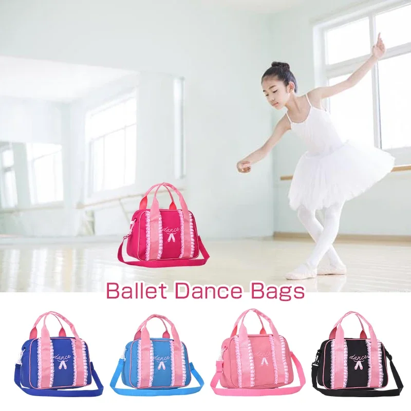 Borsa da ballo personalizzata per bambini per ragazze borsa da Ballerina borsone in pizzo rosa per borsa da balletto con ricamo a tracolla di classe di balletto