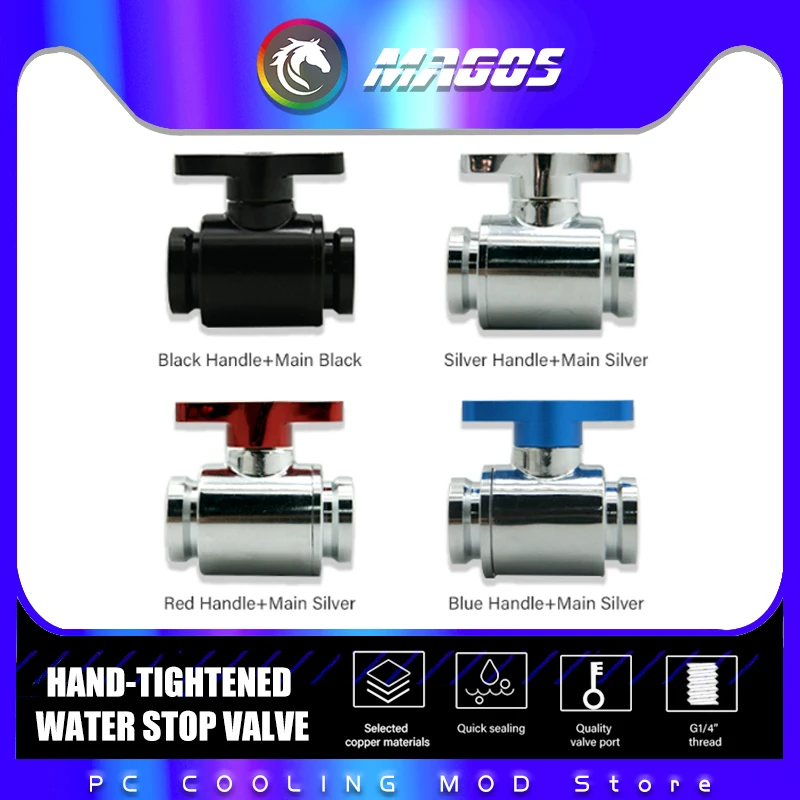 Mini Release Water Valve, Cooling Circulation System Controller Inner Thread G1/4 X2 For Hard Tube PC Water Cooling System