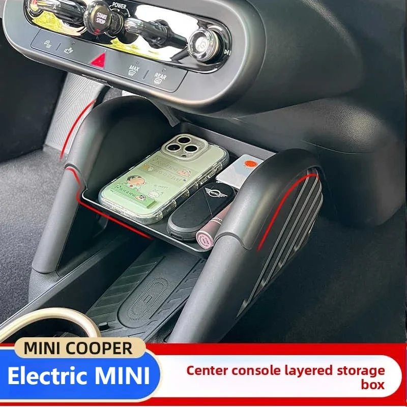 

For Electric J01 J05 MINI Storage Box Mini Cooper Central Control Layered Storage Box Miscellaneous Storage Box 24-25