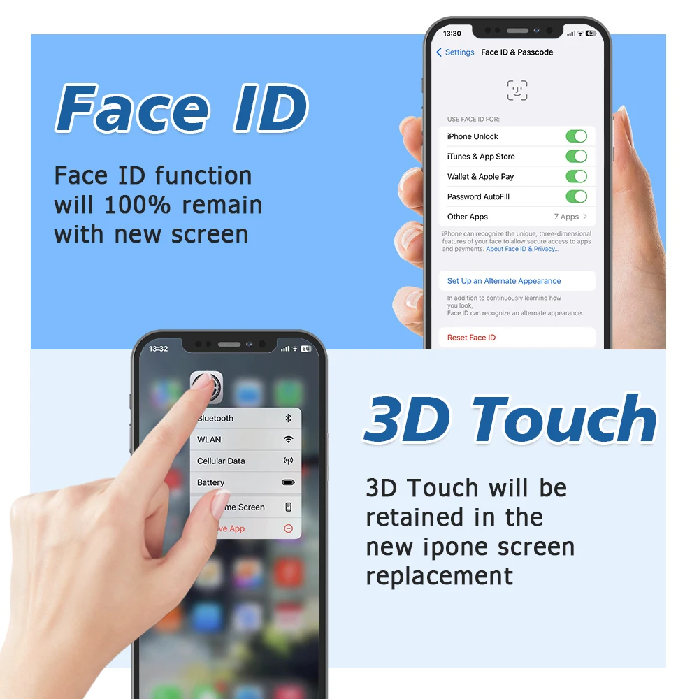 LCD Display for iPhone XR Touch Digitizer Assembly LCD for iPhone XR OEM Screen Replacement True Tone Face ID