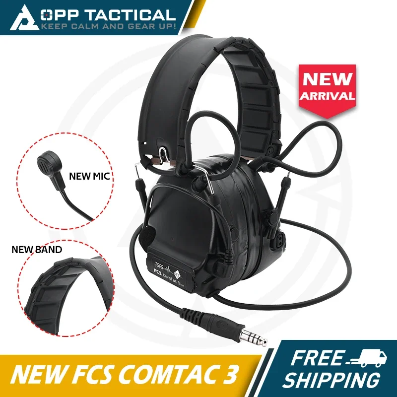 New Version FCS-Tactical Comtac III 3 Headset Noise Reduction Headphone Earmuffs Shooting Protector for Walkie-Talkie PTT Radio