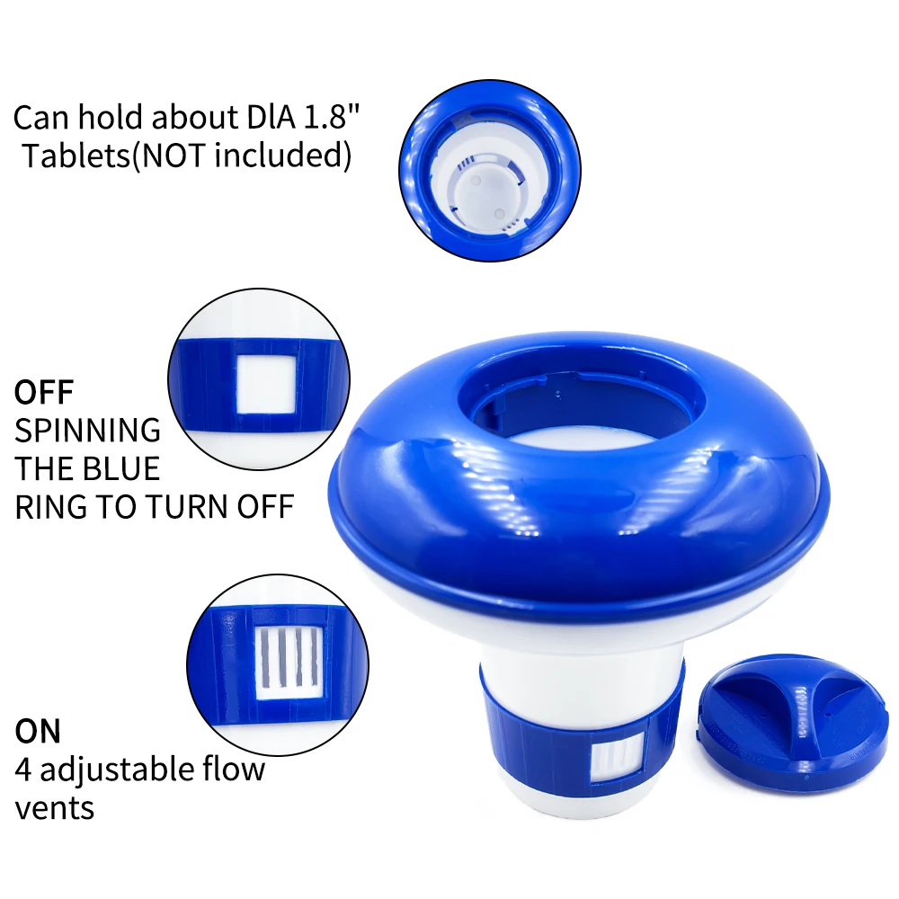 Floating Swimming Pool Chemical Floater Chlorine Bromine Tablets Floating Dispenser Applicator Swimming Spa Hot Tub Supplies view 5