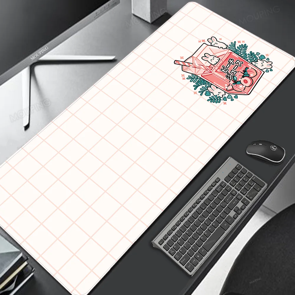 Mousepad White Desk Mat Anime Mouse Mats Kawaii Gaming Pad on The Table Setup Gamer Accessories Laptop Office Mouse Rug Carpet - Detail 1