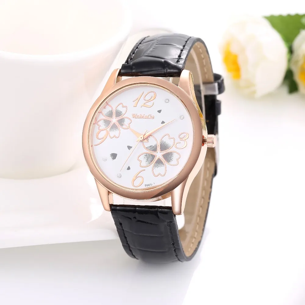 WOMAGE Women Watches Top Brand Luxury Casual Wristwatches Leather Band Quartz Watches Ladies relogio feminino montre femme