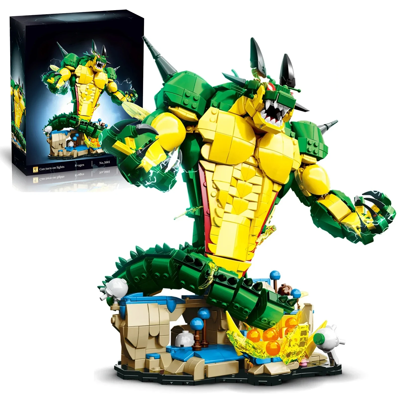 

1907 шт. MOC Dragon Warrior, набор строительных блоков с подсветкой, сделай сам, сборка Divine Dragon, кирпичи, модель игрушки для детей, коллекция, подарок