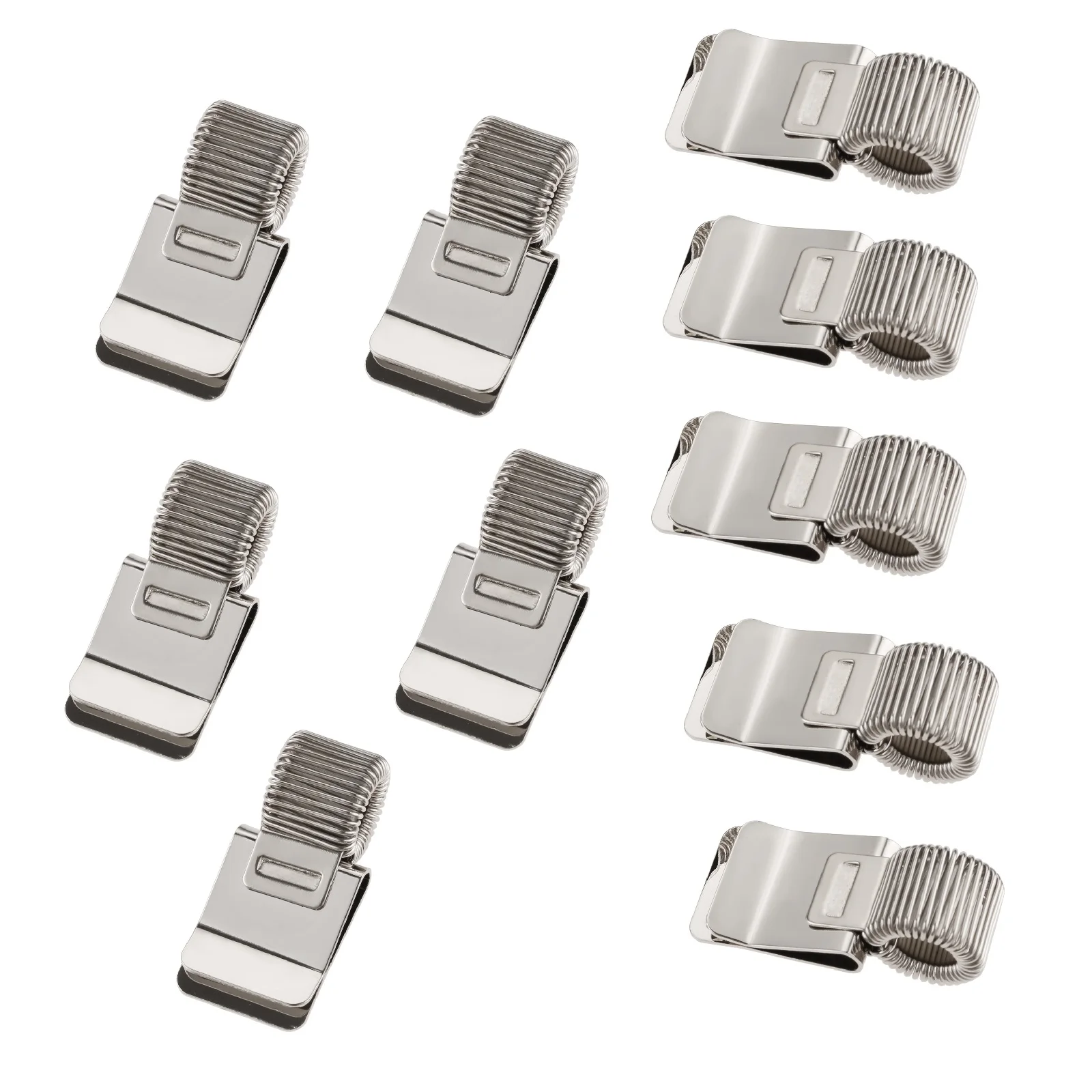 10pcs Compact Portable Stainless Steel Pen Holder Storage Clip for Nurse Doctor Teacher Student Notebook Clipboard Organizer