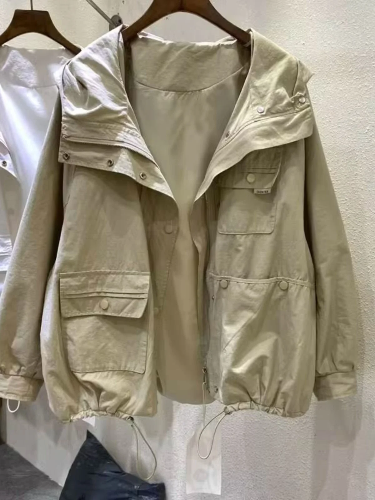 

Женское винтажное длинное пальто больших размеров, весенне-осеннее свободное пальто, модная верхняя одежда, удобная повседневная корейская одежда