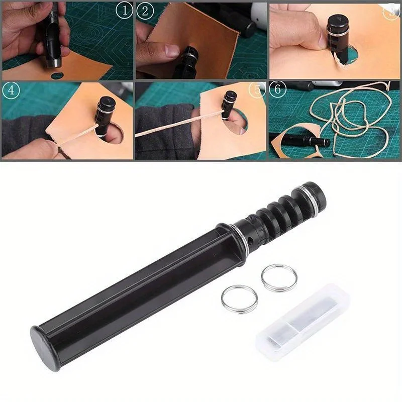 1PC Leather Lace Maker Leather Craft Cutting DIY Swivel Leather Strip Hand Cutter Craft Tools with 3 Blade