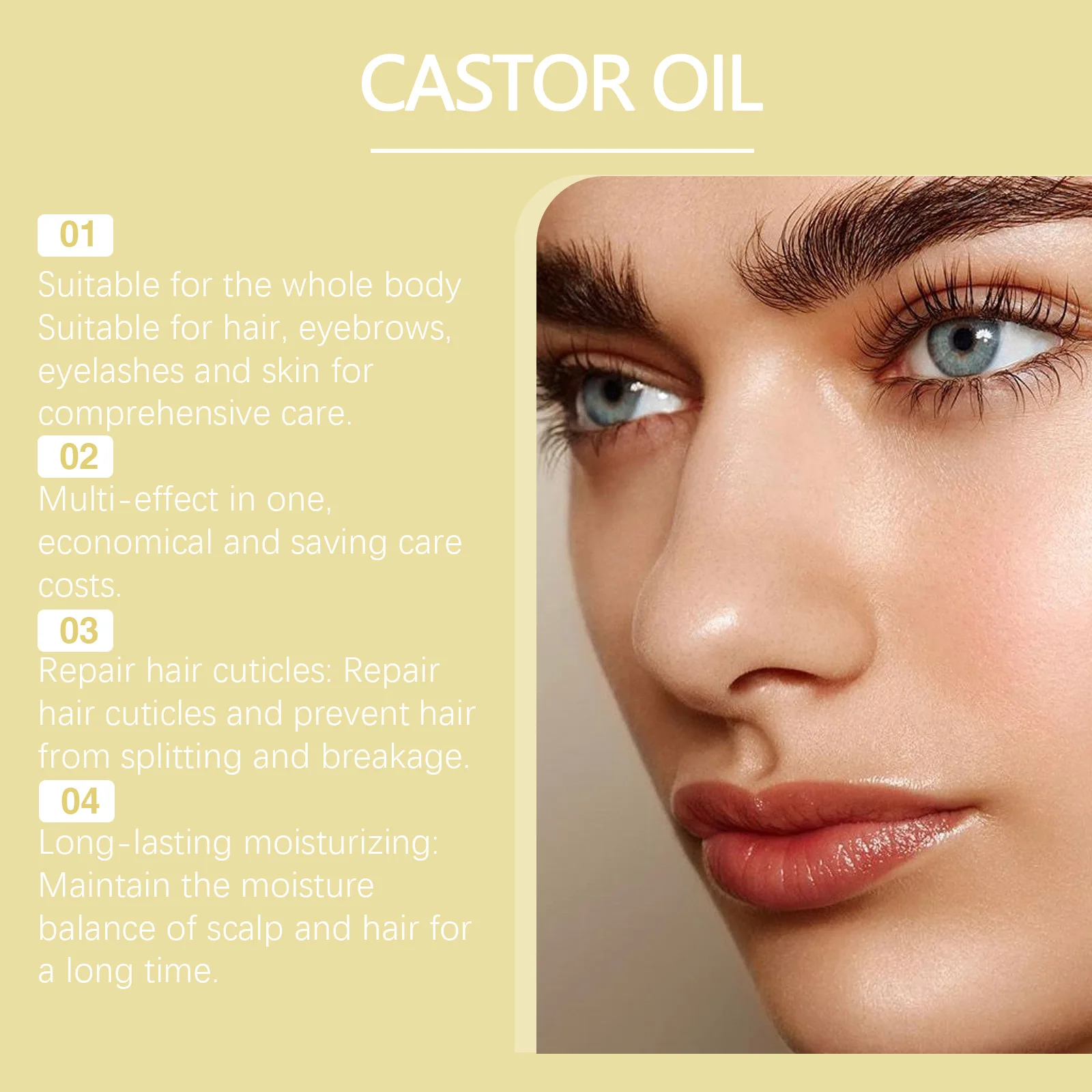 Hair Care Castor Oil Nourishing Long-Lasting Hyrdation Promote Nails Growth Eyebrow Thickener Moisturizing Multi-effect Care Oil