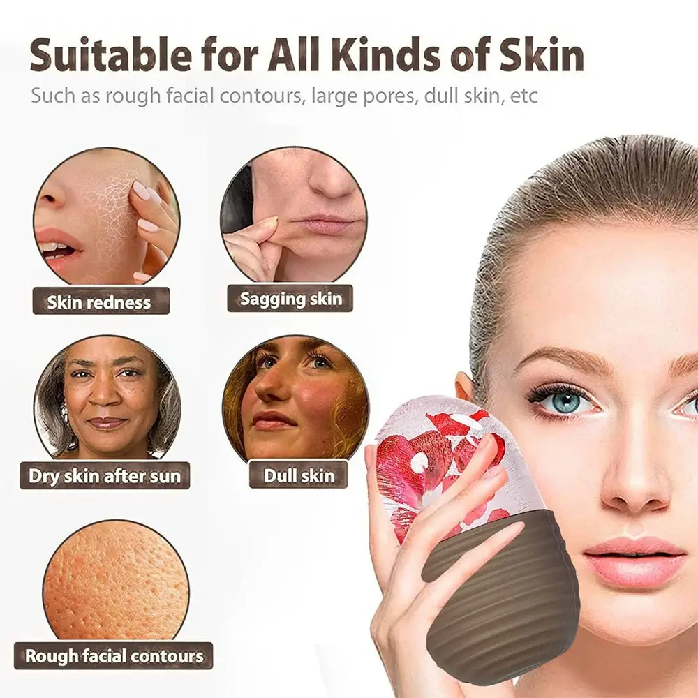 Nouveau rouleau de glace en Silicone, Lifting du visage, rétrécit les Pores, Cube de glace, réutilisable, réduit les poches, outils de soins de la peau pour le visage et les yeux, 1 pièce