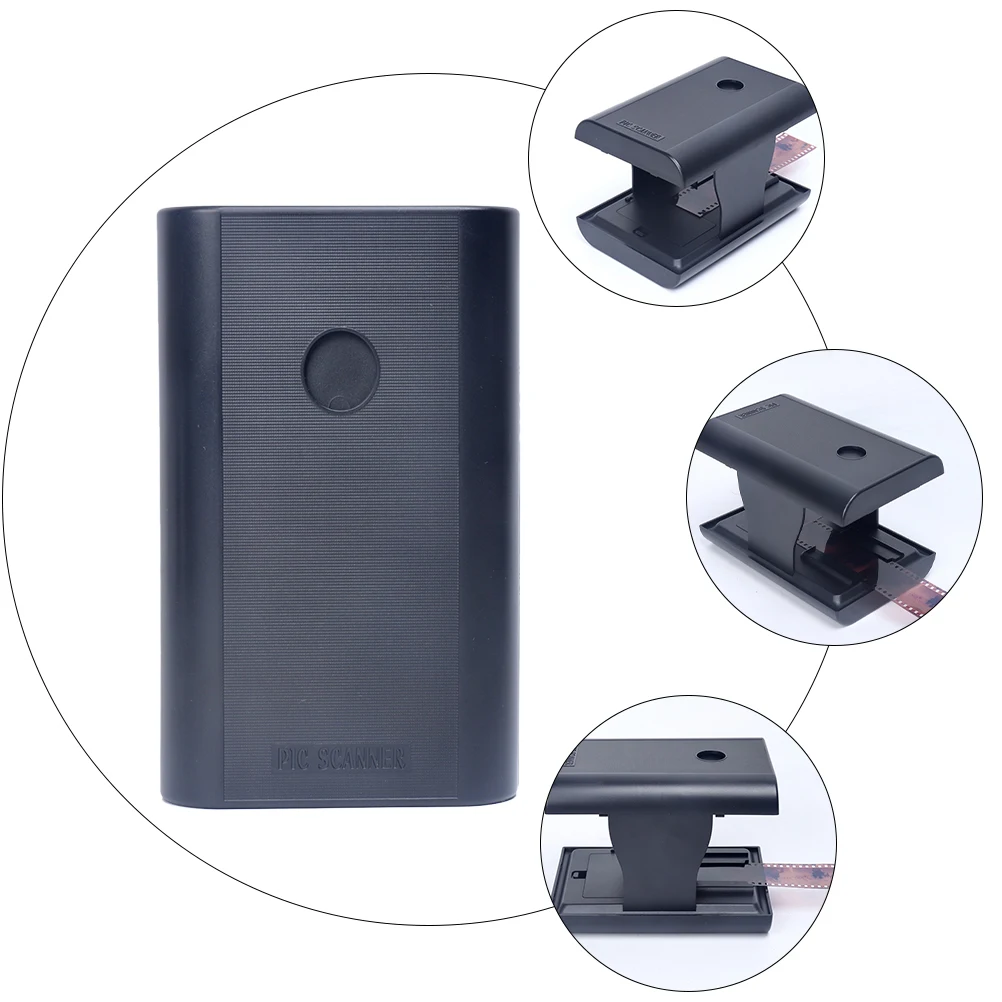 

Foldable 35Mm 135Mm Slide Film Scanner Equipment Compatible With Smartphone Foldable Film Scanning Device For Negatives Black