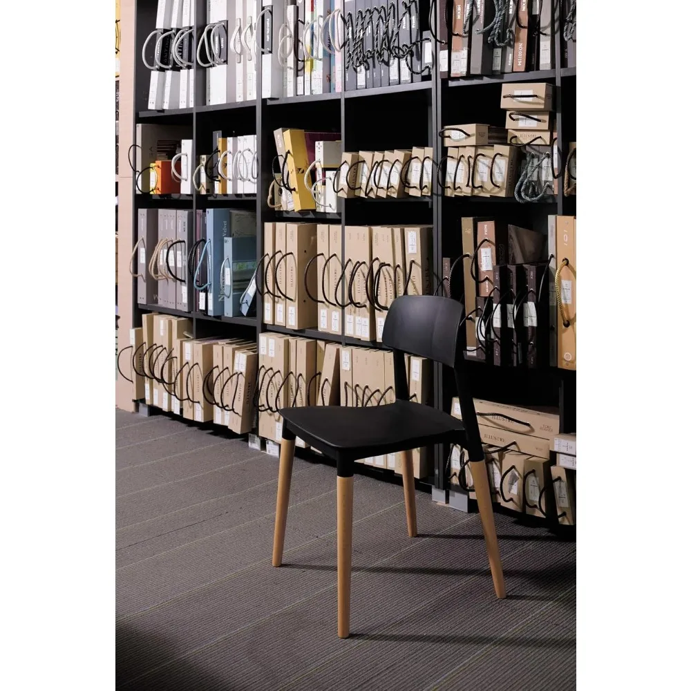 Set di 2 sedie laterali moderne e minimaliste blu scuro per interni da pranzo, bistrot, caffè