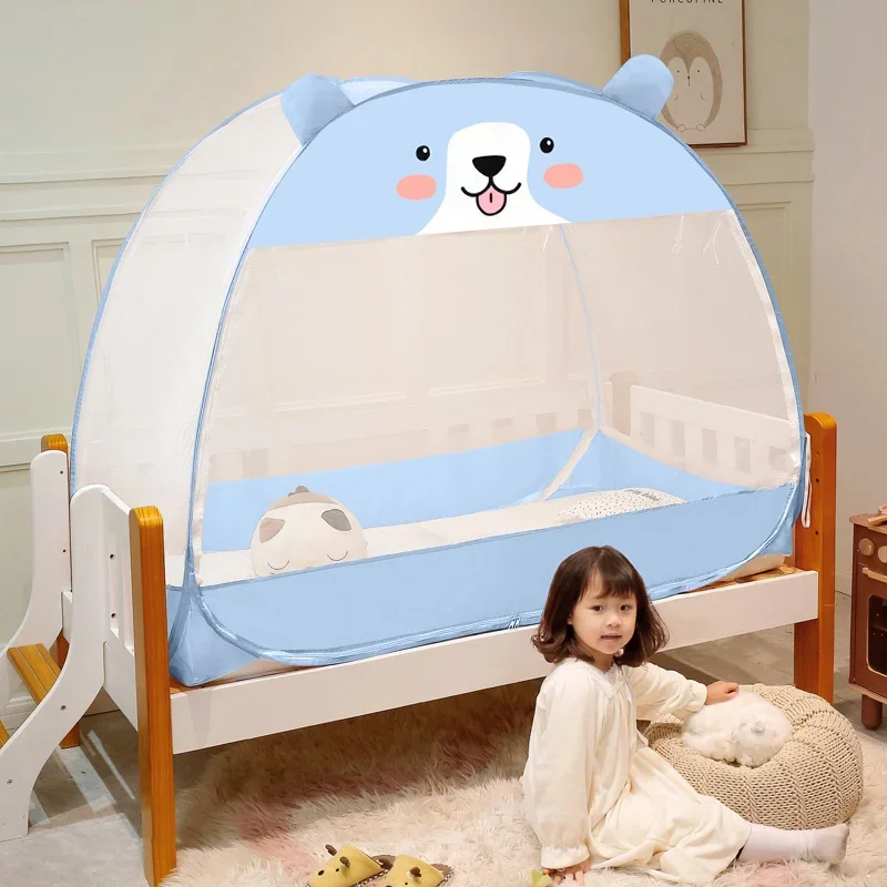 

Children's Bed Mosquito Net Mongolian Yurt Kindergarten Full Bottom Anti-Fall Splicing Bed Small Bed Boys Girls