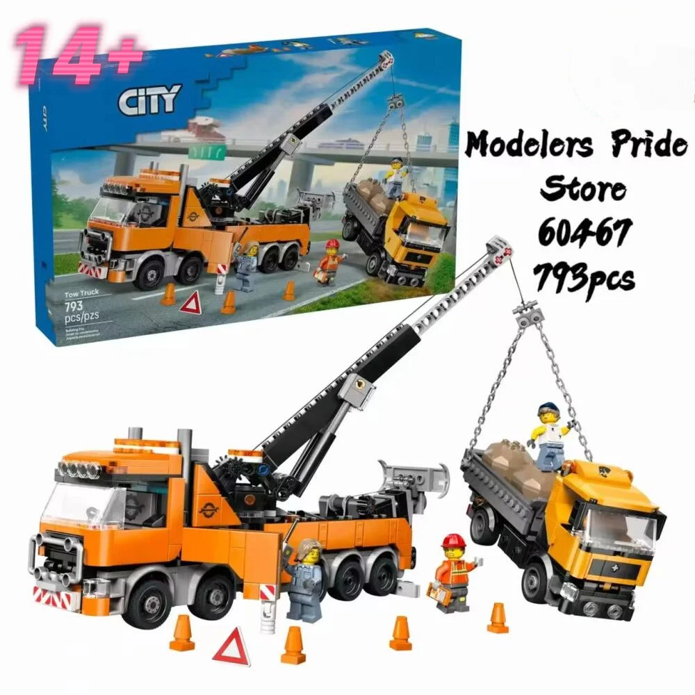 

Новый конструктор 2026 года, серия City, модель тяжелого башенного крана-грузовика, набор строительных блоков, подарок на Рождество и Хэллоуин