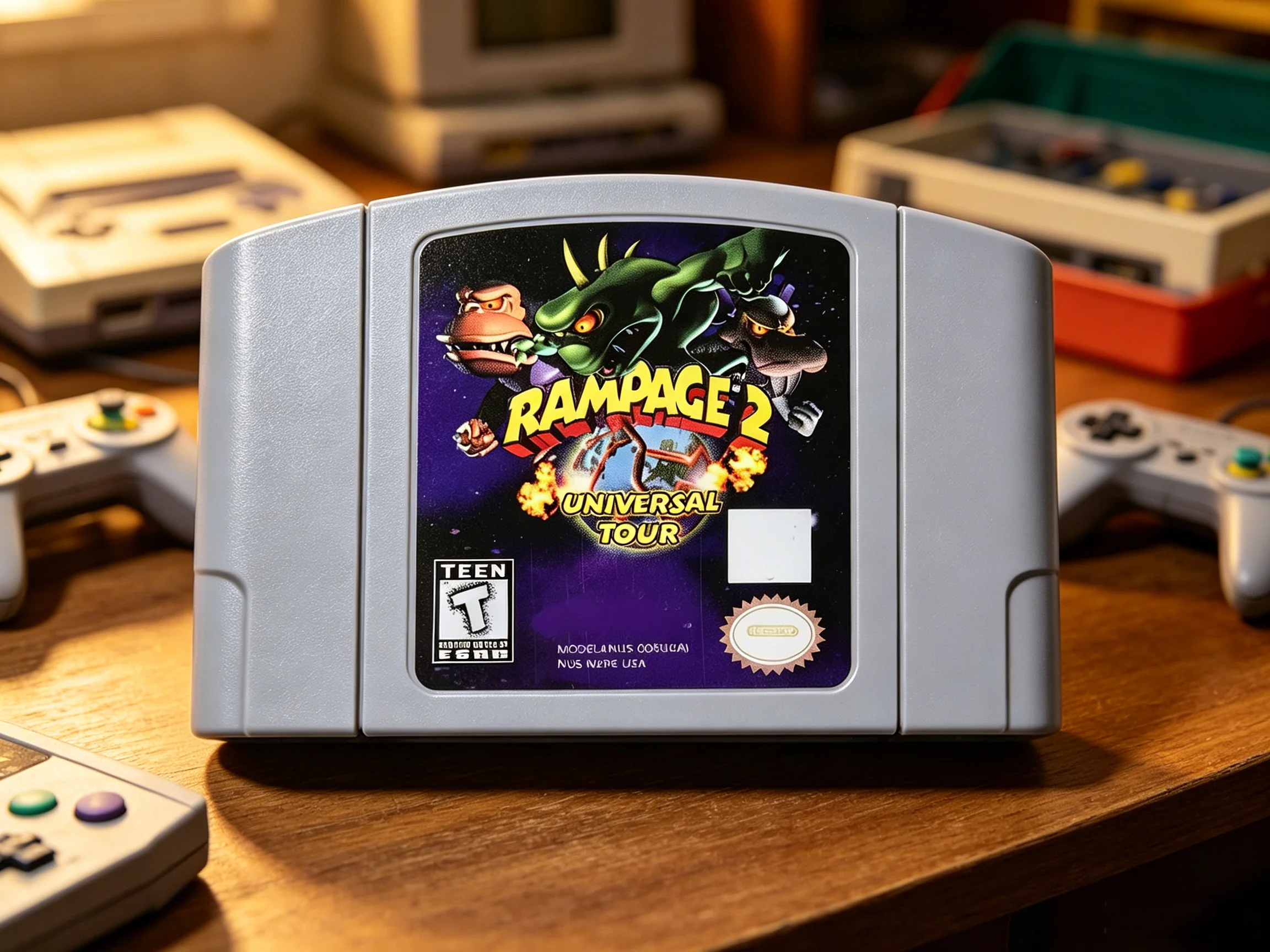 Video Game 64 Bit US Version Rampage 2: Universal Tour Game Cartridge For N64 Game Console