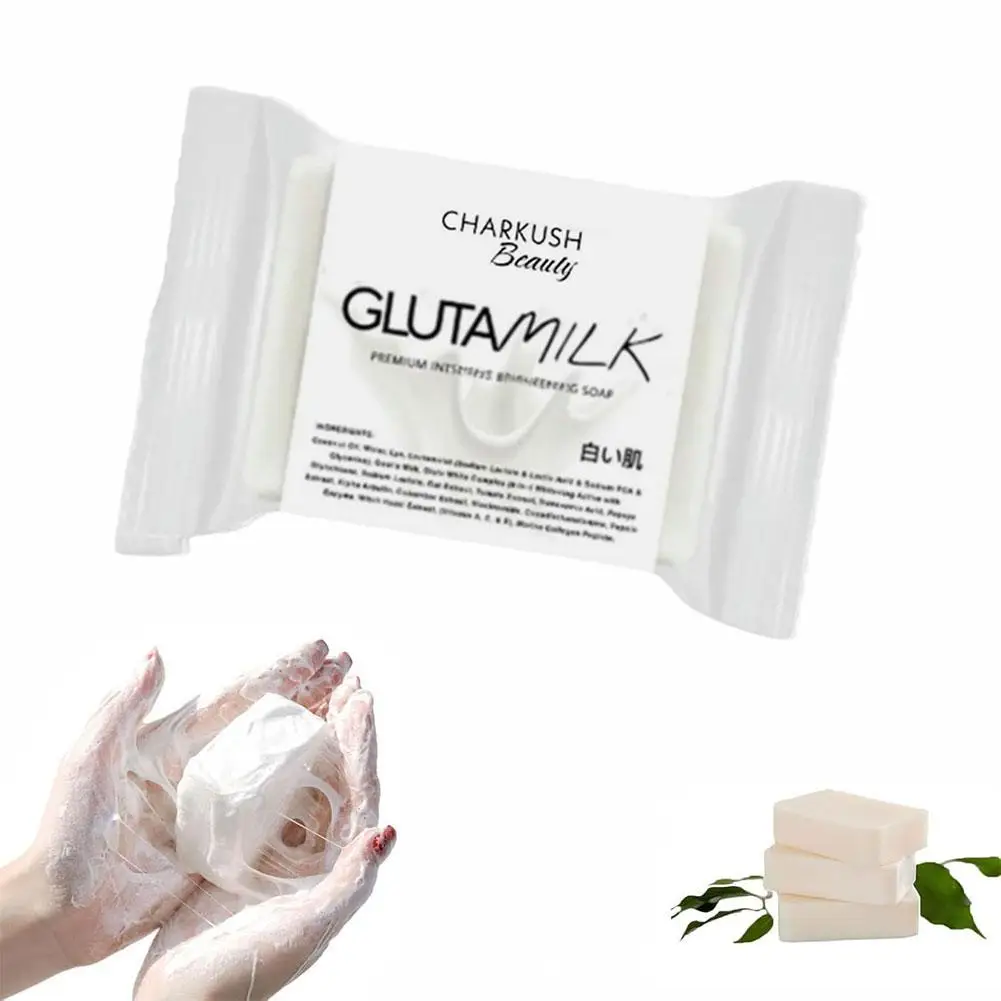 Gสบู่นมสบู่ Glutamilk Charkush Beauty Glutamilk Brightening Soap สําหรับสบู่ทําความสะอาดผิวเรียบเนียนนุ่ม B6d1