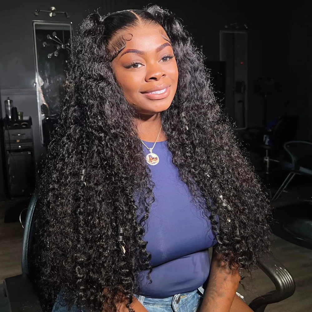 250 Density 30 40 Inch Deep Wave 13x6 HD Lace Frontal Wigs Curly Human Hair 100% 13x4 Water Wave Lace Front Wig  For Black Women