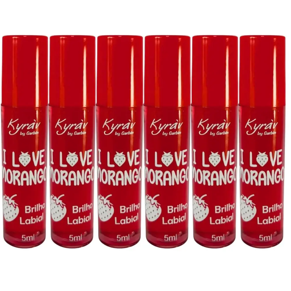 Kit c/ 6 Brilho Labial I Love Morango Kyrav