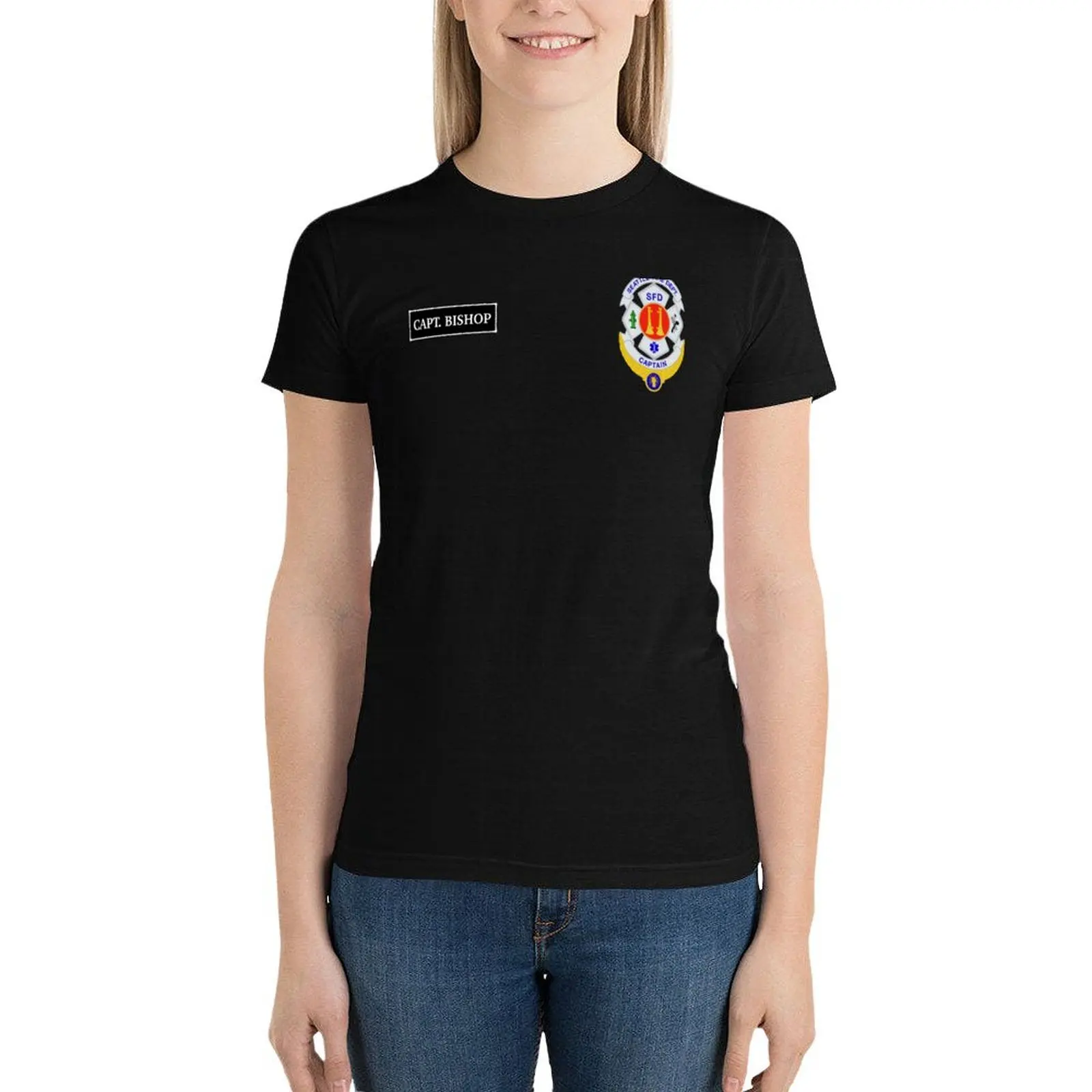 STATION 19 - CAPTAIN MAYA BISHOP - BADGE T-Shirt lady clothes aesthetic clothes plus size tops t shirts for Women loose fit