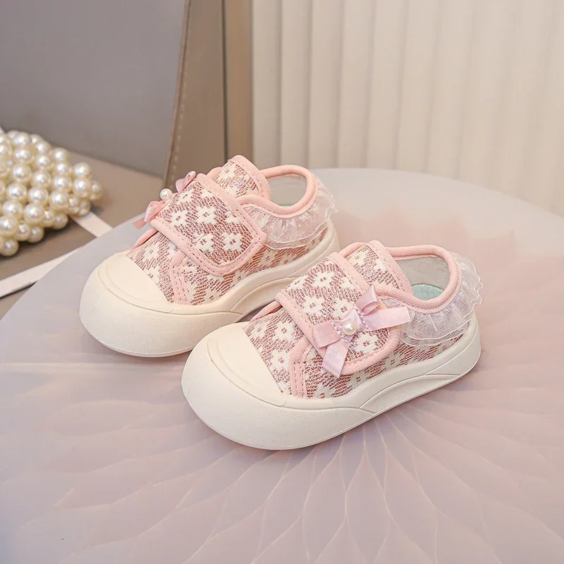 2025 Autumn New Kids Casual Shoes Round Toes Versatile for Girls Princess Flats Soft Sole Children Fashion Shoes Non-slip Trendy