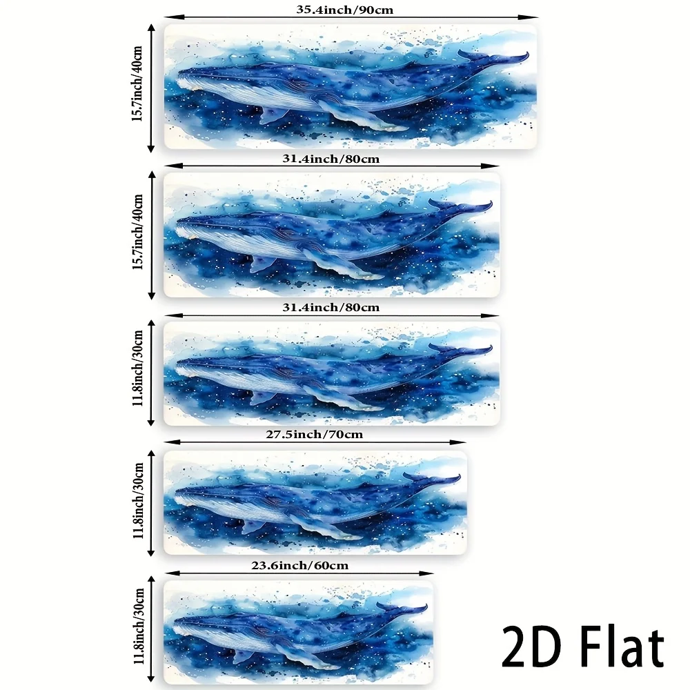 Blue Whale Large Mouse Pad, Non-Slip Extended Desk Mat for Gaming Office Home