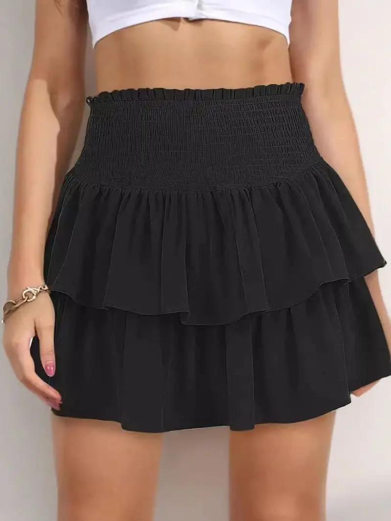 

Цветная плиссированная спортивная юбка с высокой талией, А-силуэт, из полиэстера, устойчивая к деформации, для повседневной носки, женская юбка