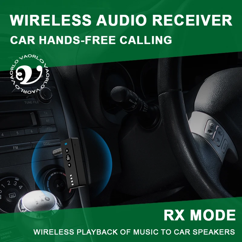 بلوتوث 5.4 جهاز ريسيفر استقبال وإرسال الصوت 3.5 مللي متر AUX دعم TF بطاقة اللعب MIC طوق كليب محول لاسلكي لسيارة طائرة التلفزيون الكمبيوتر