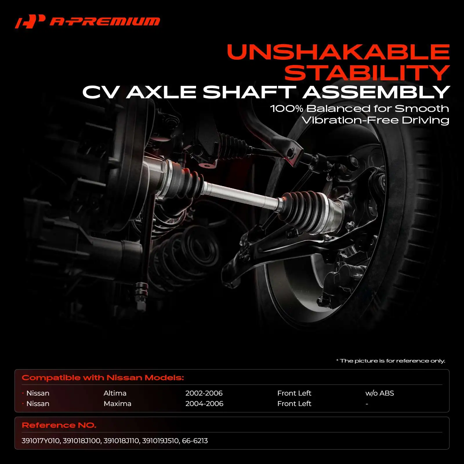 A-Premium Front Driver Side CV Axle Shaft Assembly for Nissan Altima 2002-2006 Maxima 2004-2006