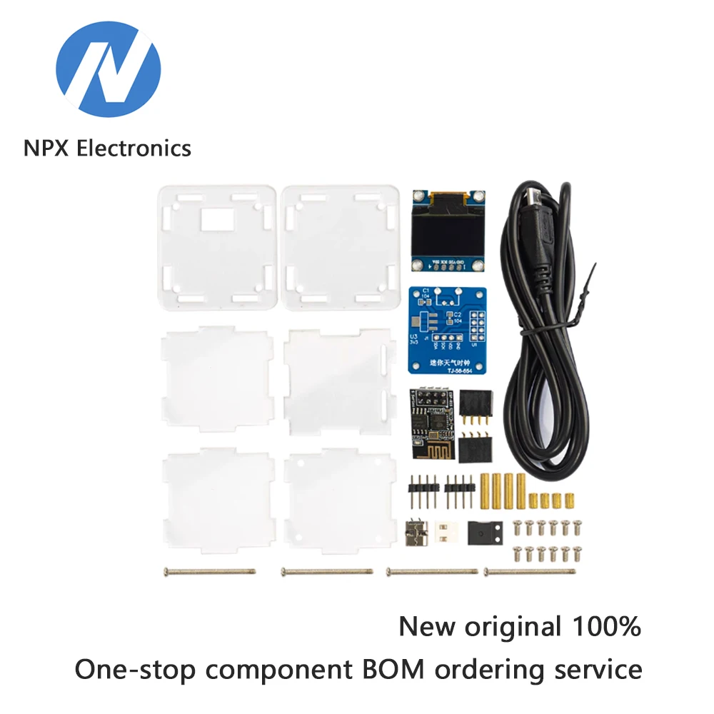 ESP8266 Mini Weather Forecast Clock Kit - Temperature and Humidity - Wi-Fi Connected Digital Clock - TJ-56-654