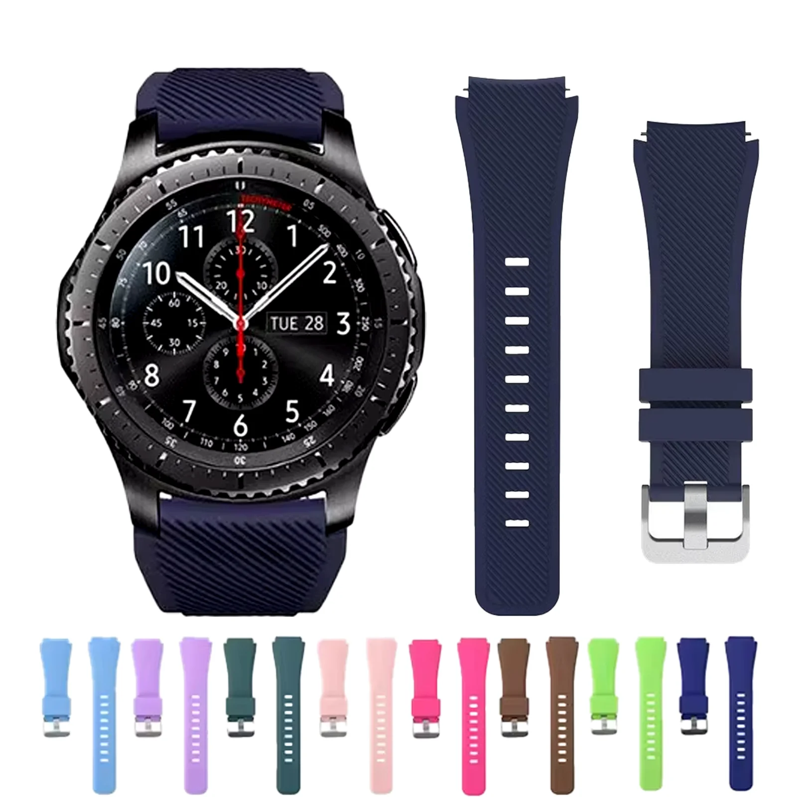 Bracelet en Silicone 20mm 22mm pour Samsung Galaxy Watch 6/5/4 40mm/Gear S3/classique 46 Bracelet pour montre Huawei Gt 2e/5 pro bandes 45mm