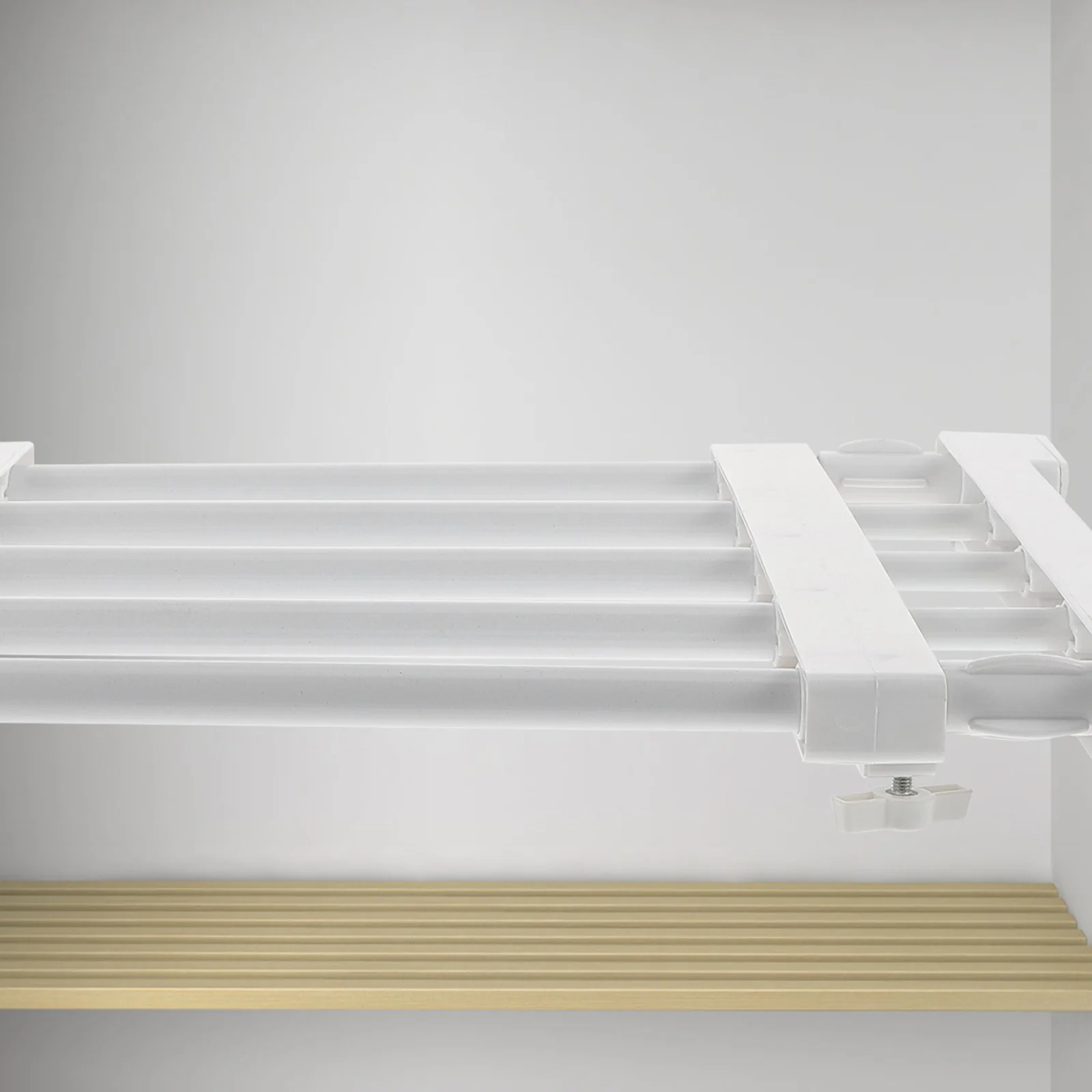 Expandable Closet Shelf Organizer Adjustable Non-Drilling Storage Rack For Wardrobe Bathroom Kitchen Space Saving Tension Shelf