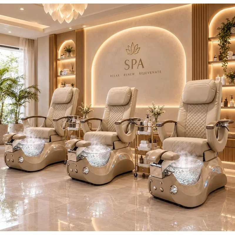 High-End Modern Luxury Pedicure Spa Chair Adjustable Electric Foot Bath Chair for Upscale Salon