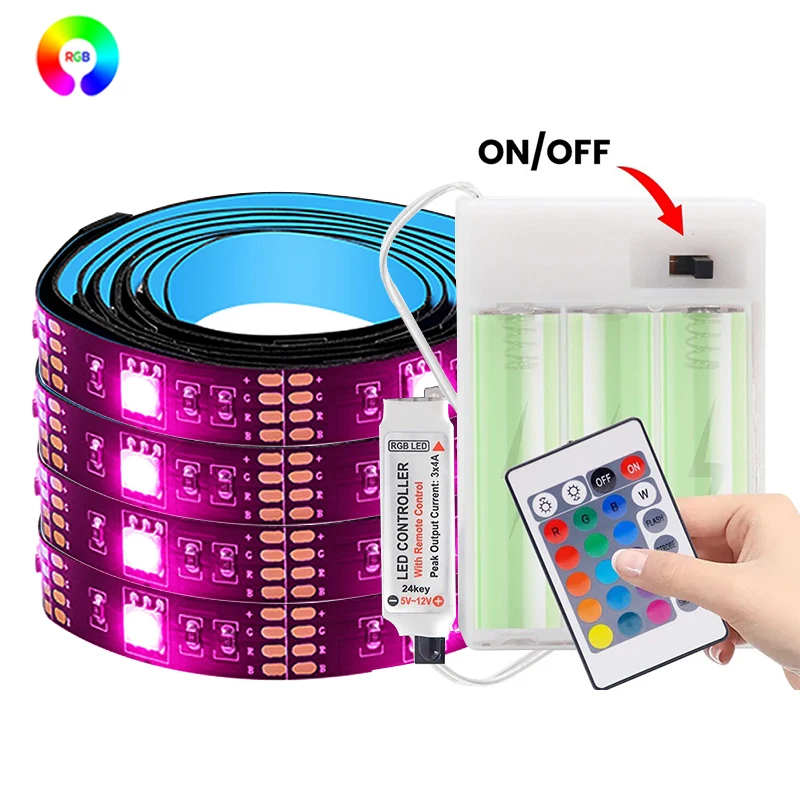 Decor Lighting Hours - 5M Batterij RGB LED Stripverlichting met