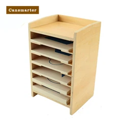 Montessori Materials Baby Toys Wooden Geometric Card Cabinet Preschool Learning Training and Educational Toys for Children
