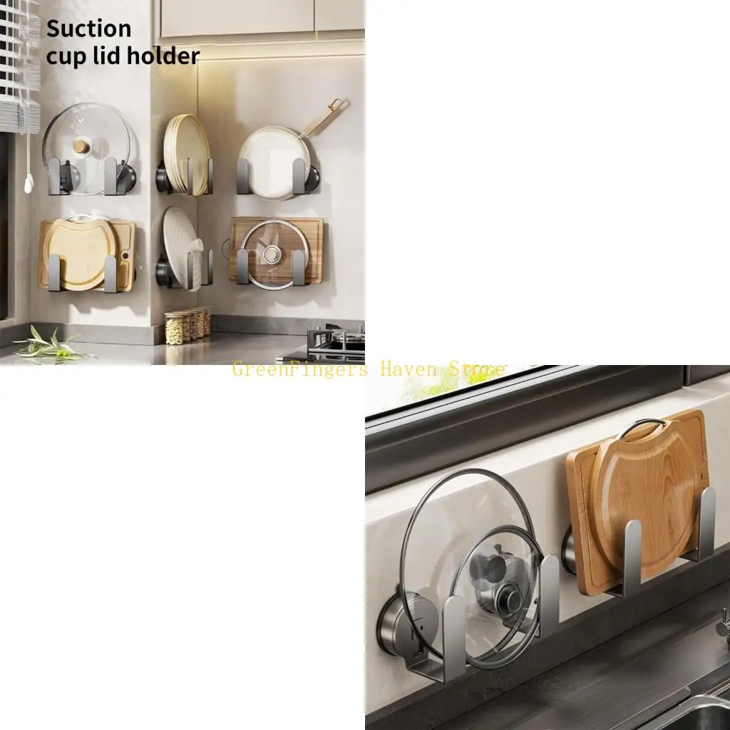 

F68D Портативные настенные настенные держатели крышки для горшки удобно для ограниченного кухонного пространства