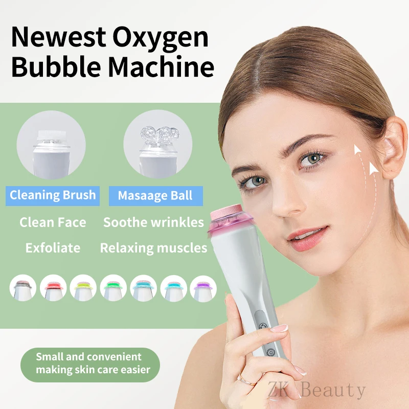 

Portable Oxygen Bubble Pen Beauty With Facial Massage Roller Skin Cleaning Brush Whitening Co2 Bubble Oxygenation Device