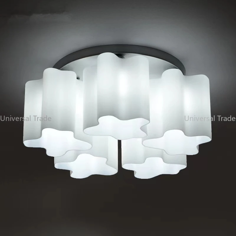 Abajur Lamparas De Techo Colgante Led Ceiling Light Brief Fashion Lamps Bedroom Glass Rling Clouds Ceiling Light Dia 75cm