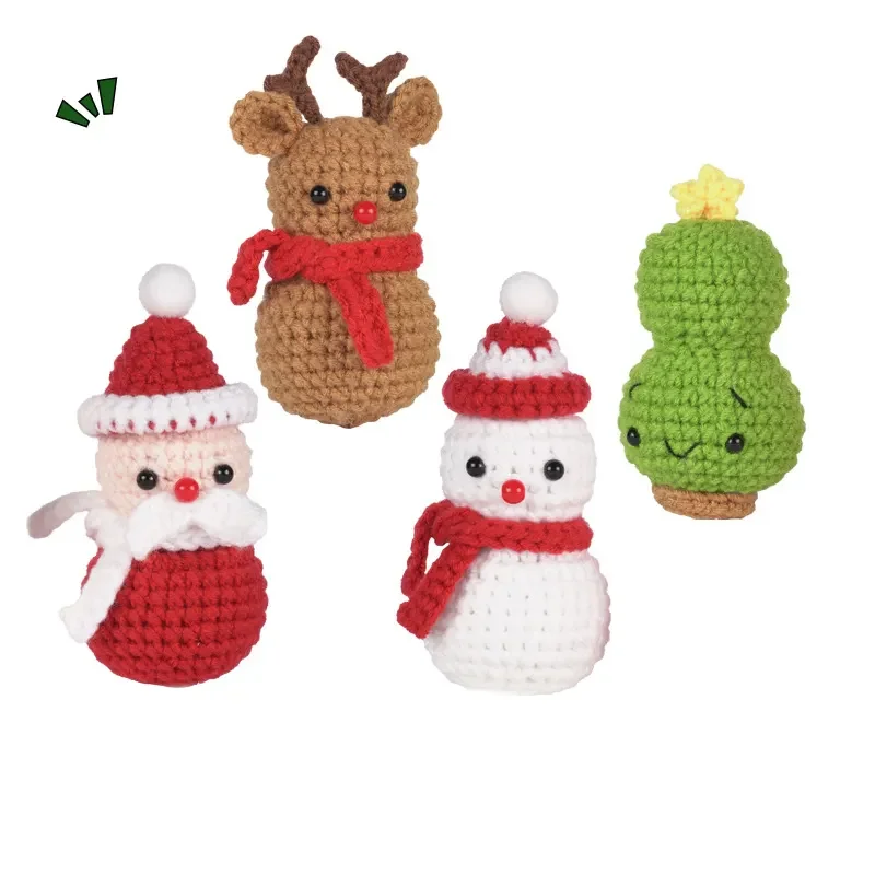 حار بيع عيد الميلاد شعبية اليدوية الحرفية الكروشيه مجموعة Diy بها بنفسك الكروشيه كيت الكروشيه عيد الميلاد كيت للمبتدئين Sdult عبر غرزة