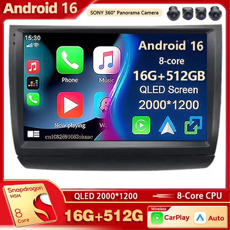 Android 16 Car Radio Multimedia Player For Toyota Prius 20 2002 - 2009 Auto Carplay Car Stereo DSP wifi+4G Ai voice 2 Din BT Gps