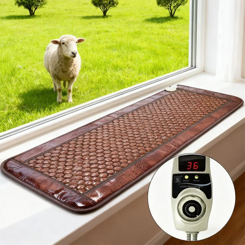 

Heating Pad for Back Pain Relief Electric Heating Mat Far Infrared Therapy Mat Germanium Tourmaline Hot Stone Massage Physical