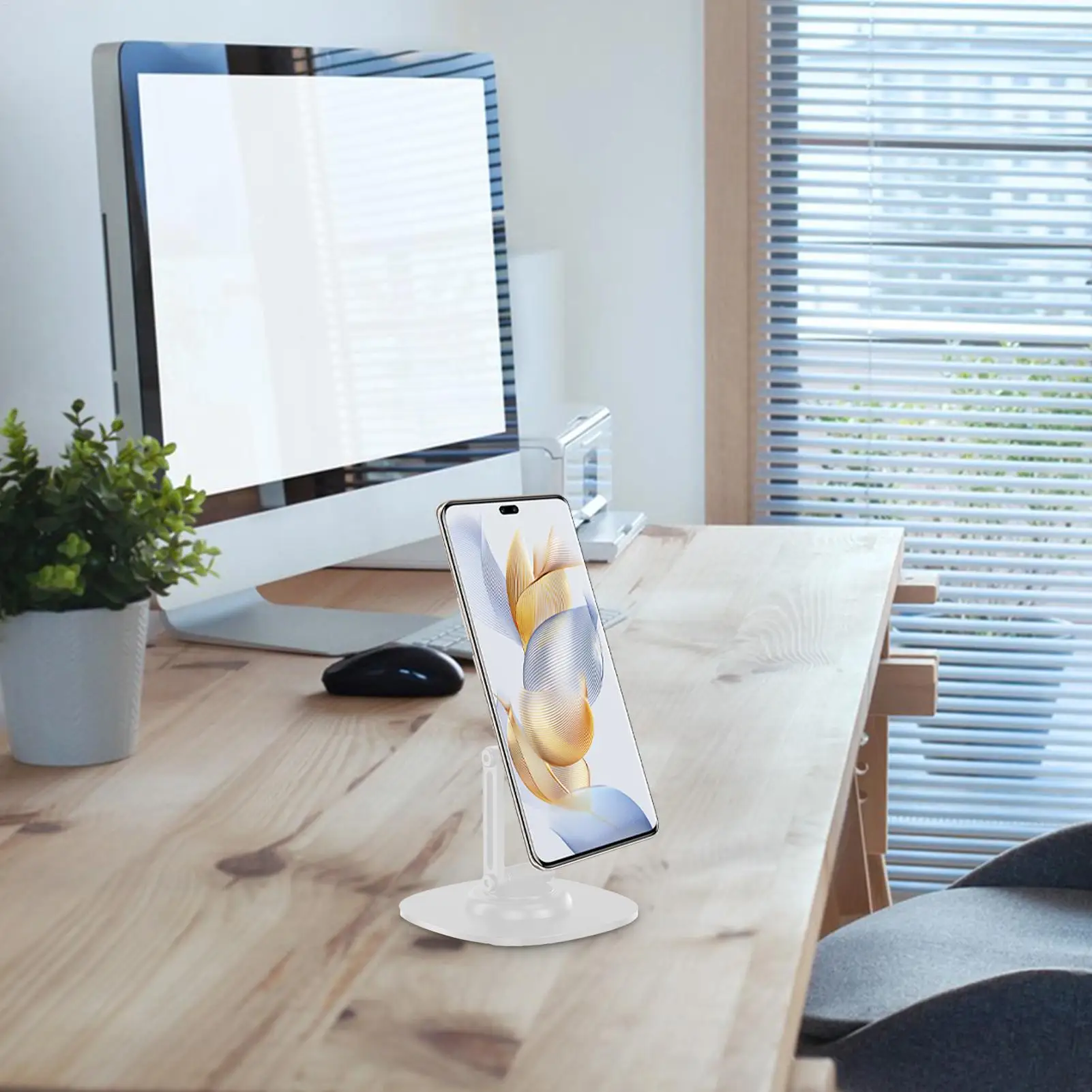 Cell Phone Desk Stand Magnetic Phone Holder Desktop Stand Bracket 360 Degree Rotating Adjustable Height Foldable Dock For Most