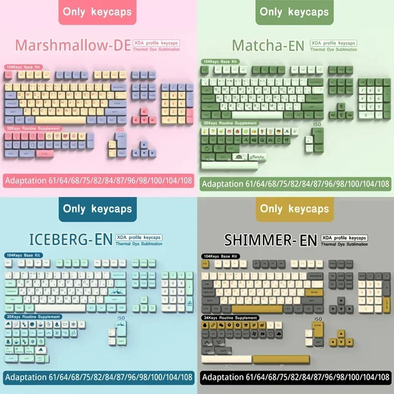 

XDA Highly Themed Keycap Set PBT Thermosublimation Mechanical Keyboard Caps Adaptable to MX switch gaming keyboard keycaps