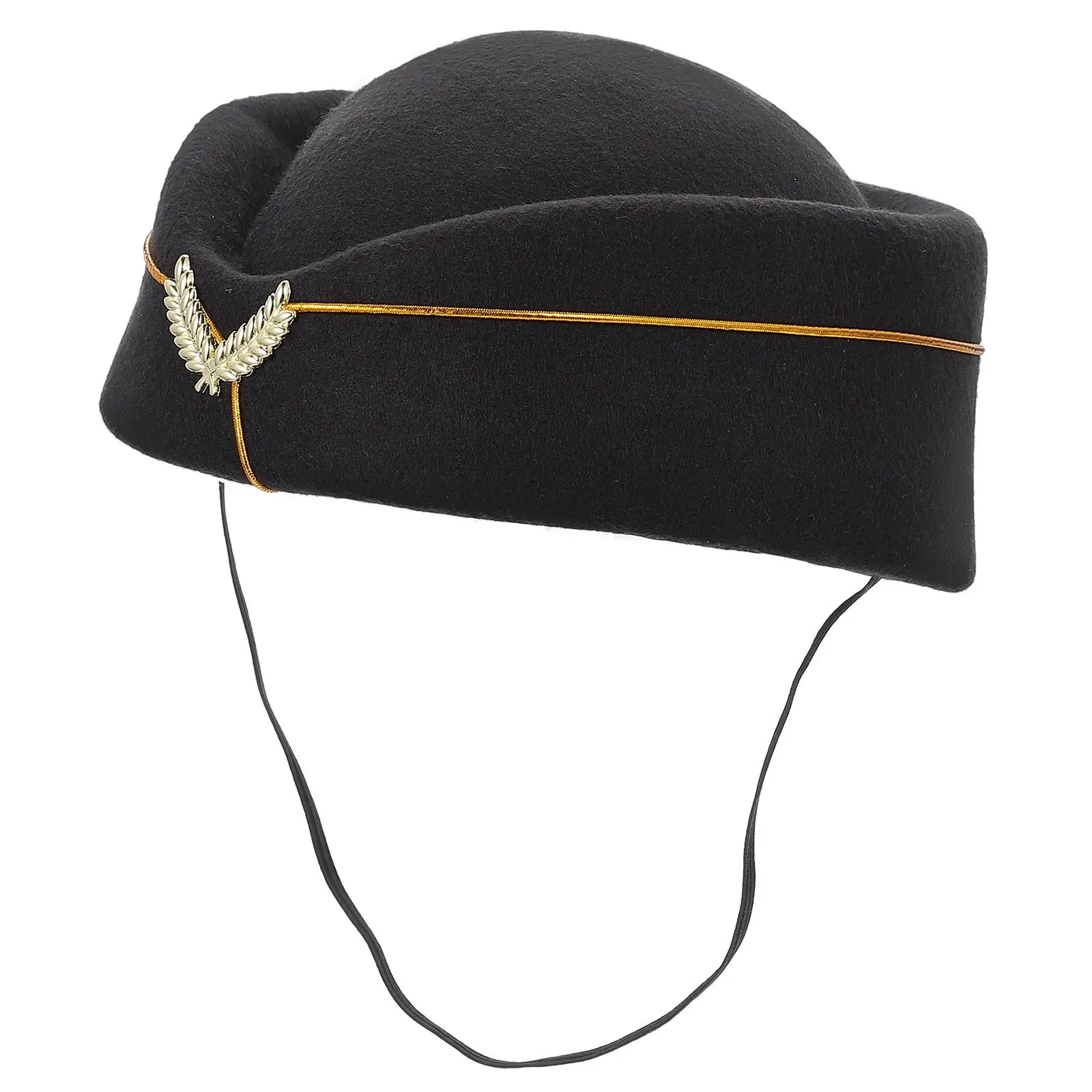 

Cosplay Outfits Stewardess Beret Toddler Hats Flight Attendant Costume Felt Black Women's