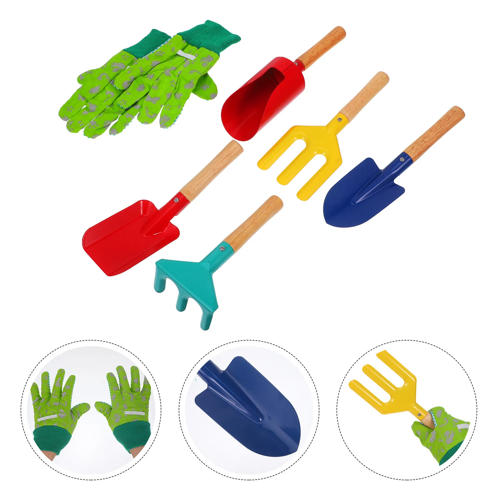 

1 set Children'S Gardening Tools Set Durable Metal Garden Trowel For Digging Transplanting Soil Loosening Small Shovel Rake