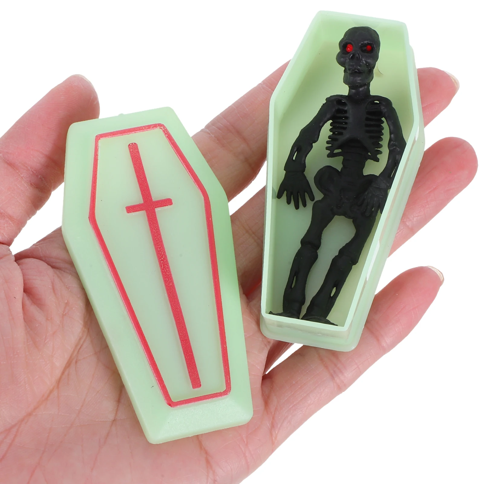 

1 set 10 Mini Landscaping Prop Plastic Prank Halloween Mini Coffin Boxes Small Coffin Box Scary Props Toy