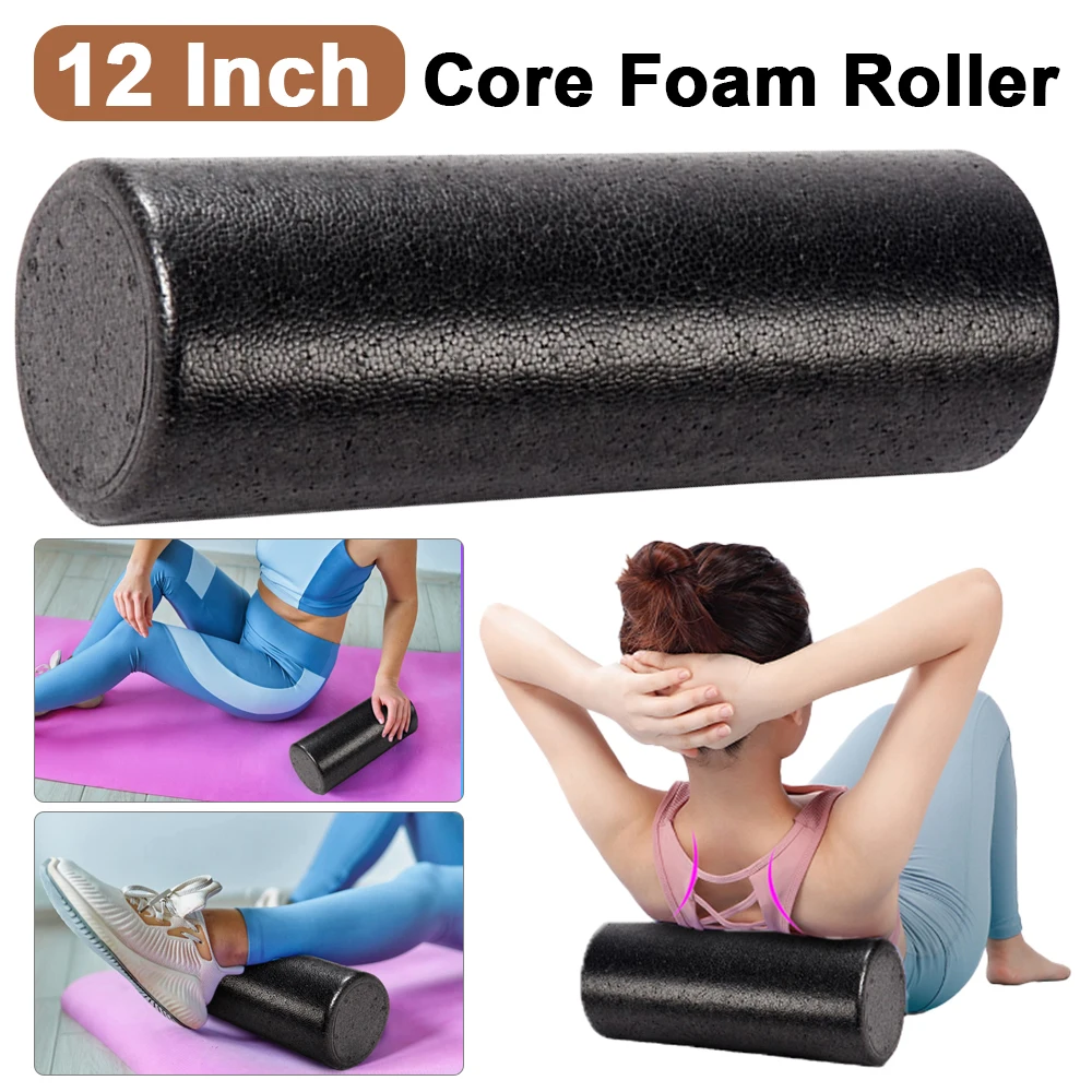 Rodillos de espuma de alta densidad, rodillo de masaje de núcleo sólido, espalda redonda, piernas, ejercicio, Yoga, Pilates, físico, 12 pulgadas