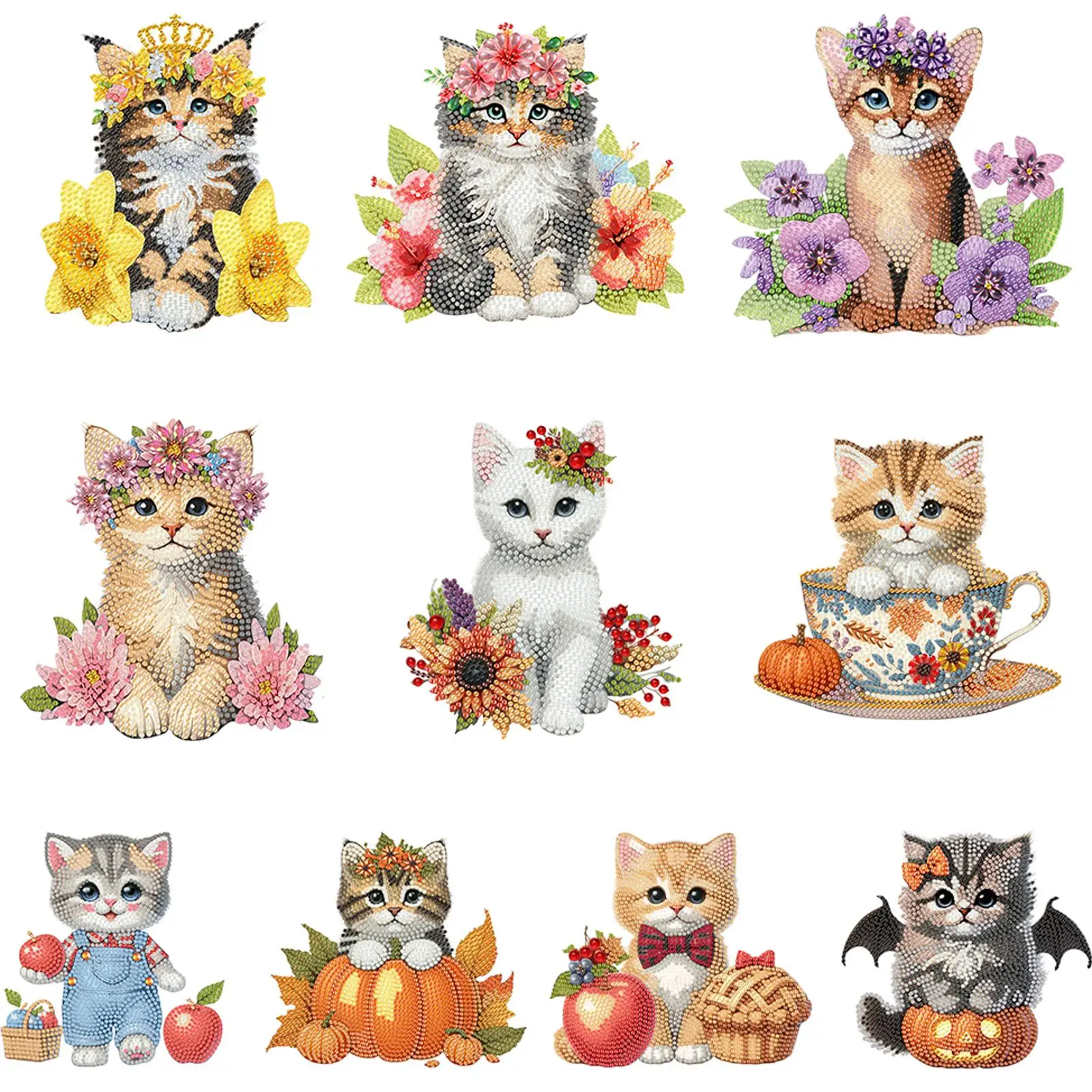 

Набор для алмазной вышивки 2D «Кот с шейкерной головой»: Настольные украшения для начинающих и взрослых