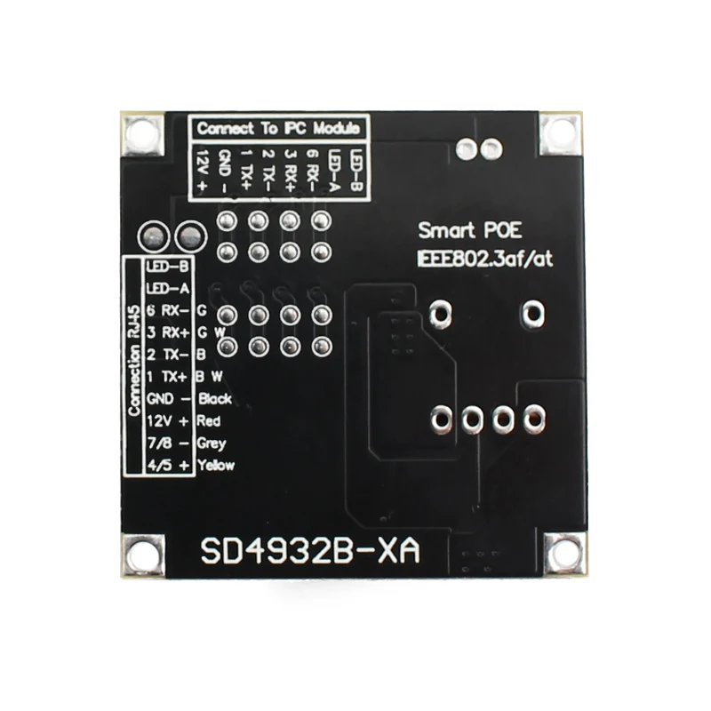 48V to 12V PoE Module board for Security CCTV Network IP Cameras Power Over Ethernet modules IEEE802.3af 12V1.5A output 15W