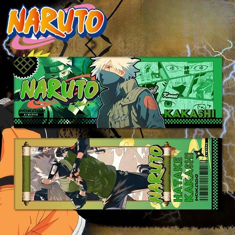 Naruto Uzumaki, Hatake Kakashi Uchiha Sasuke bilhete laser cartão flash impresso de alto valor cartão laser de alta definição de dupla face